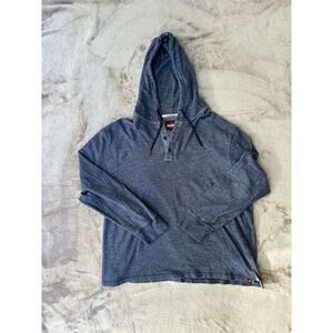 Alesbury Men's Blue Keaton Thermal Classic Long Sleeve Henley Hoodie Size 2XL